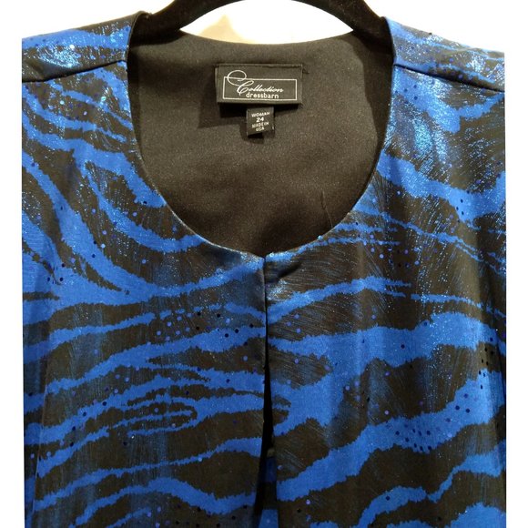 Sequin Zebra Stripe Jacket Sleeveless Dress Set 24 Surplice Stretch Party Prom - Picture 5 of 5